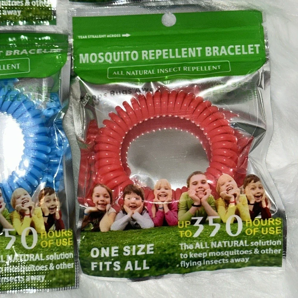 6‎ Pack All Natural Mosquito Repellent Bracelets DEET Free 350 Hours Multi-Color